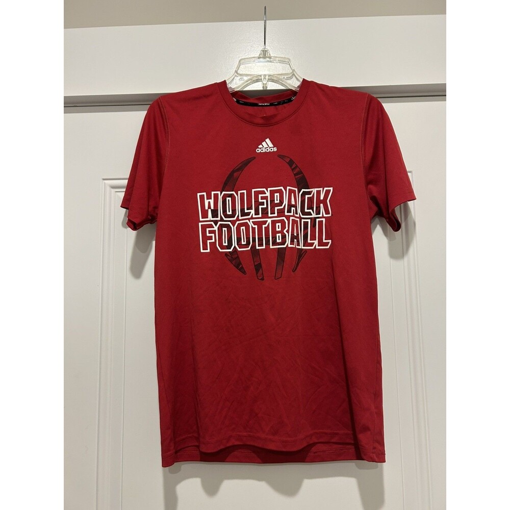 NC State Wolfpack Adidas Climalite Kids Youth Size L Athletic Shirt Football